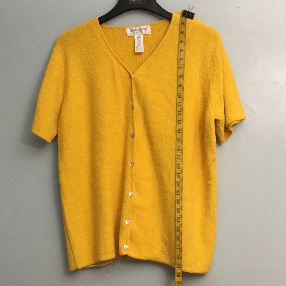 Jones New York Sport Yellow Knit Cardigan